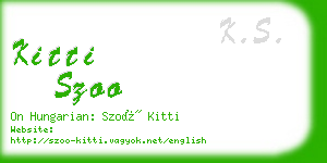 kitti szoo business card